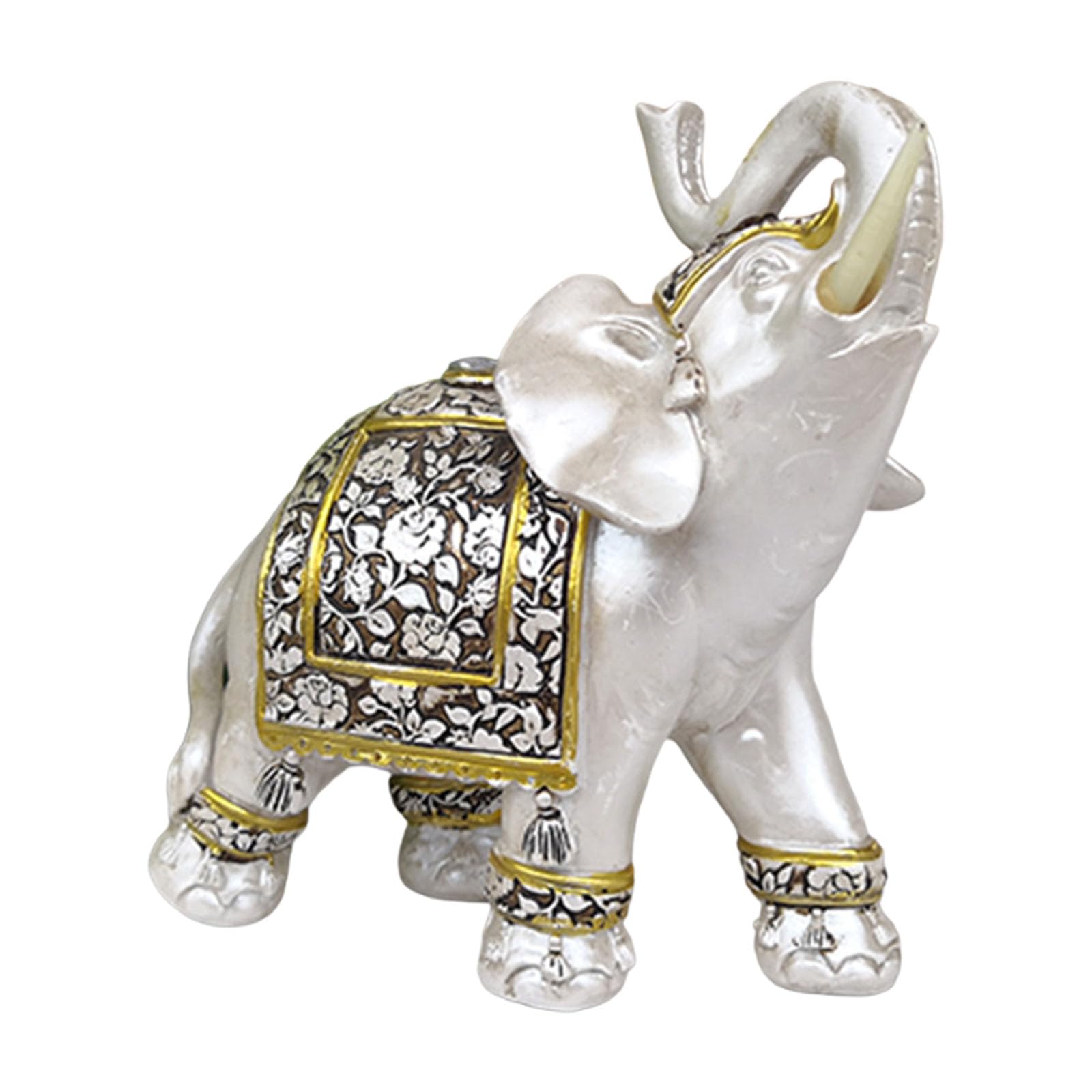 YWLUUOO Artistic Elephant Figurine Home Decoration Stable Base Design Safe for Shelf Tabletop Decoration Resin Elephant Statue