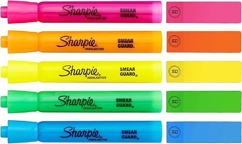 The Mega Deals Resaltadores paquete de 5 Resaltador- Resaltadores fluorescentes de varios colores Gran Biblia y bolígrafos que no se decoloran