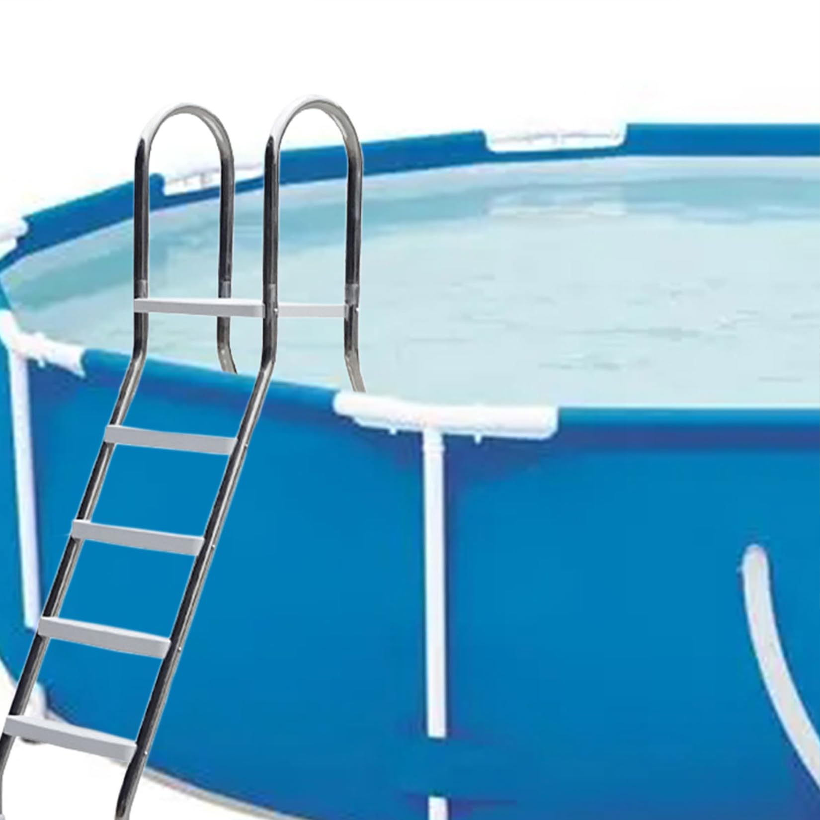 Escabeau de Piscine Facile pour piscines Hors Sol,Échelle de Piscine de Luxe en Acier Inoxydable avec marches Amovibles,Échelle Piscine d'entrée de 52" marches escalier Piscine Hors Sol