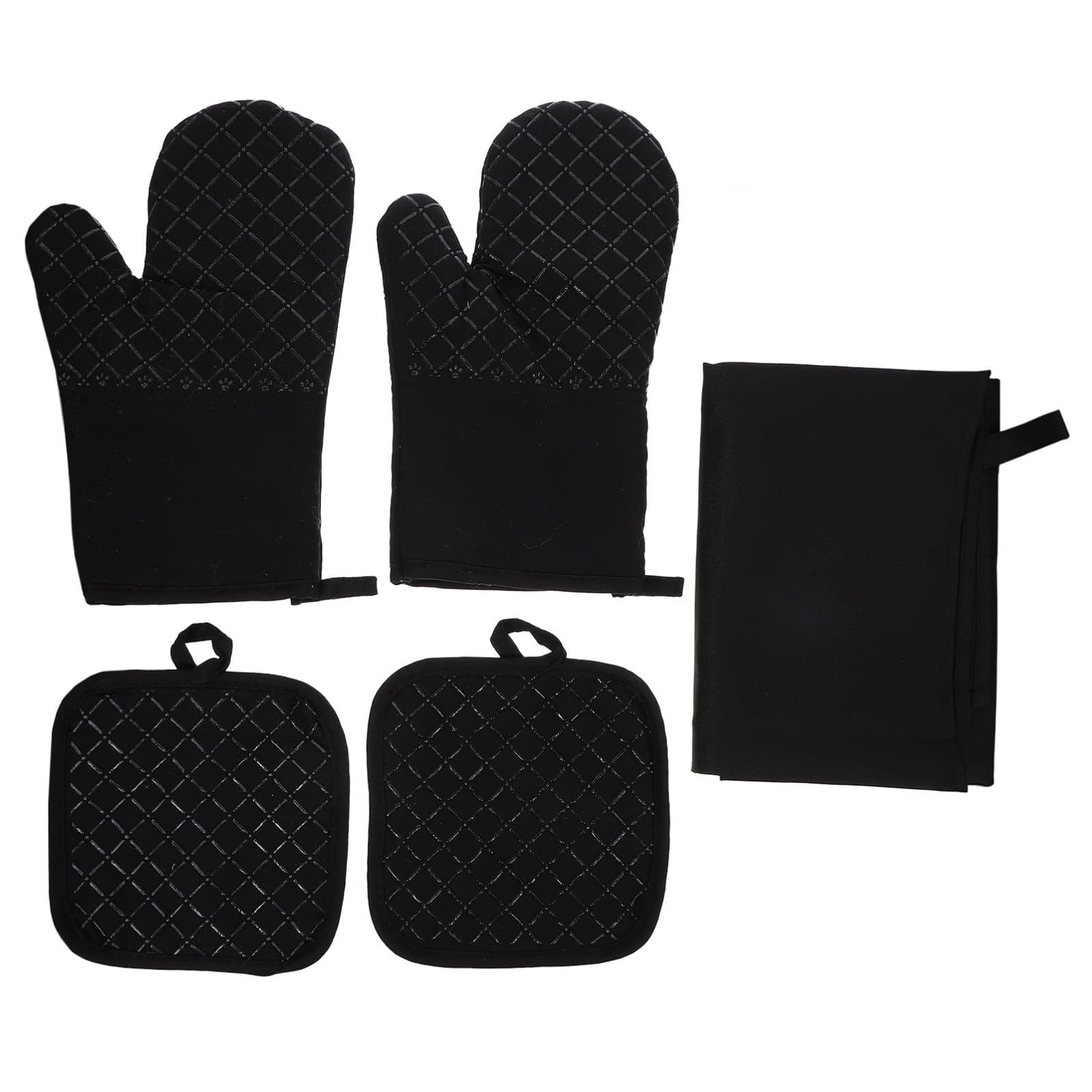 COLLBATH Guanti Da Forno Resistenti Al Calore Presine Sottopentole e Grembiuli Da Cucina Per Cucinare Barbecue e Microonde Antiscivolo e Sicuri Per Famiglia