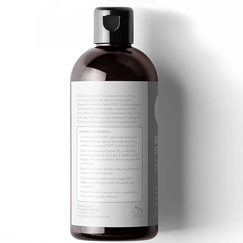 Miniatura 6 de Champú de aceite de Argán terapia para el crecimiento del cabello Pure Body Naturals16 oz libre de sulfato, con Biotin, suministro de 3 meses,