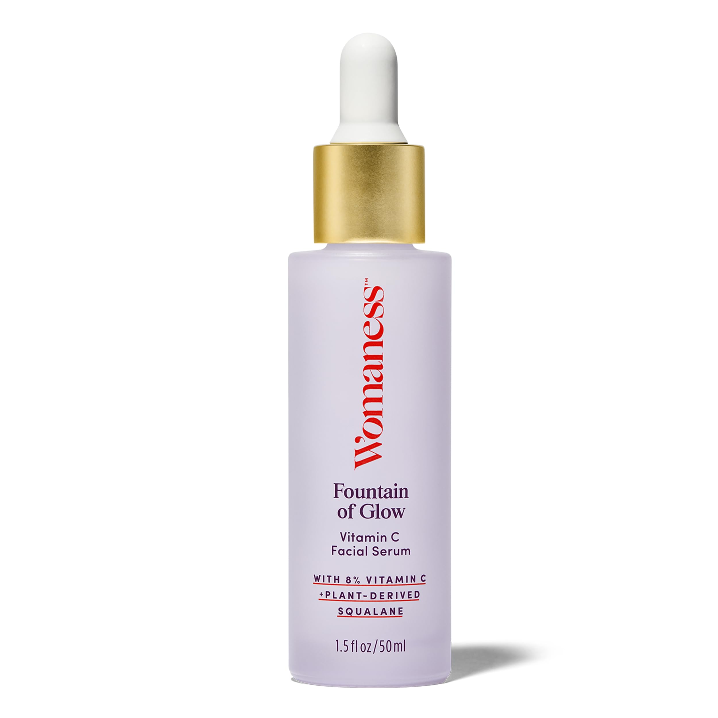 Womaness Fountain of Glow - Vitamin C Face Serum, Brightening Glow Serum with 8% Vitamin C & Plant-Derived Squalane Oil, Antioxidant Serum for Even Skin Tone, Menopause & Perimenopause Care - 30ml