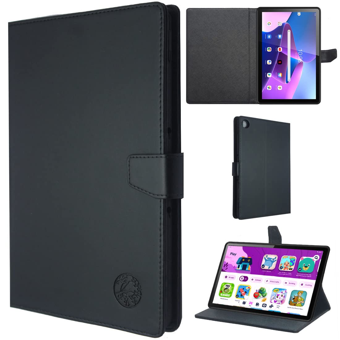 Zaoma PU Leather Flip Flap Case Cover Compatible for Lenovo Tab M10 3rd Gen FHD Plus 10.61 inch TB-128XU TB-125FU - SIL Black (B0BJ2SW3N4) Amazon Price History, Amazon Price Tracker
