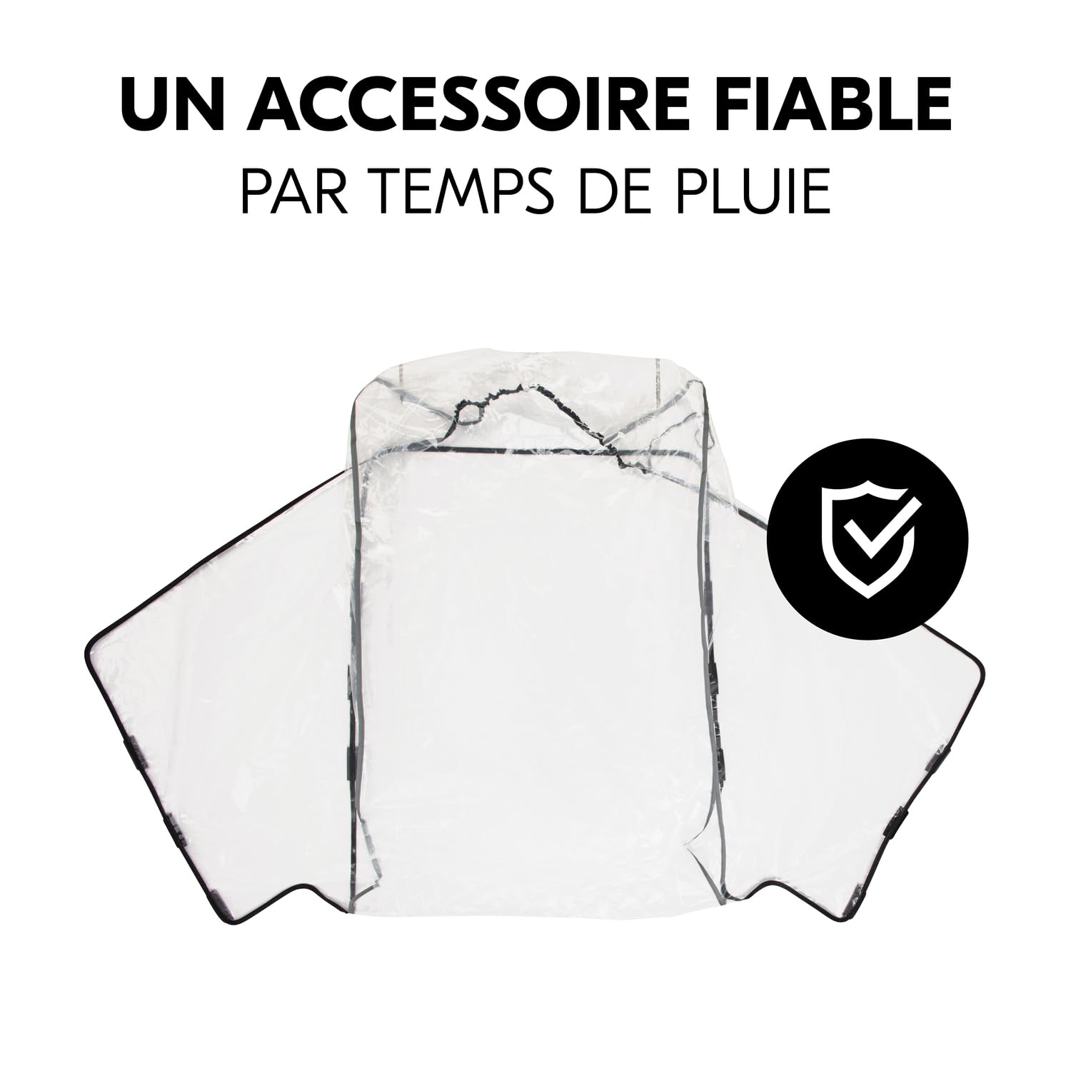 hauck Habillage Pluie pour Remorque Vélo Enfant Bike N Walk Duo – Protection Remorque Imperméable avec Aération et Bandes Réfléchissantes, Pliable et Facile à Fixer - Transparent