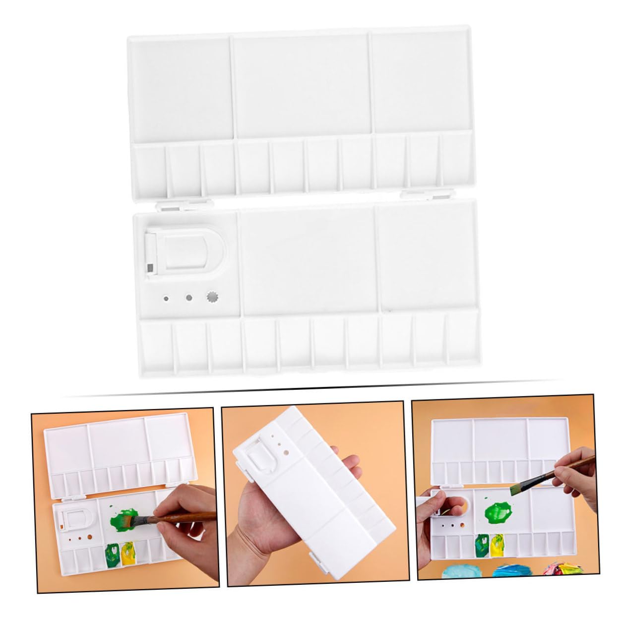 Operitacx 8piezas Caja De Pintura Plástica para Artistas Estuche De Pigmentos Acuarelables Compartimentos para Estudiantes y Amantes del Arte