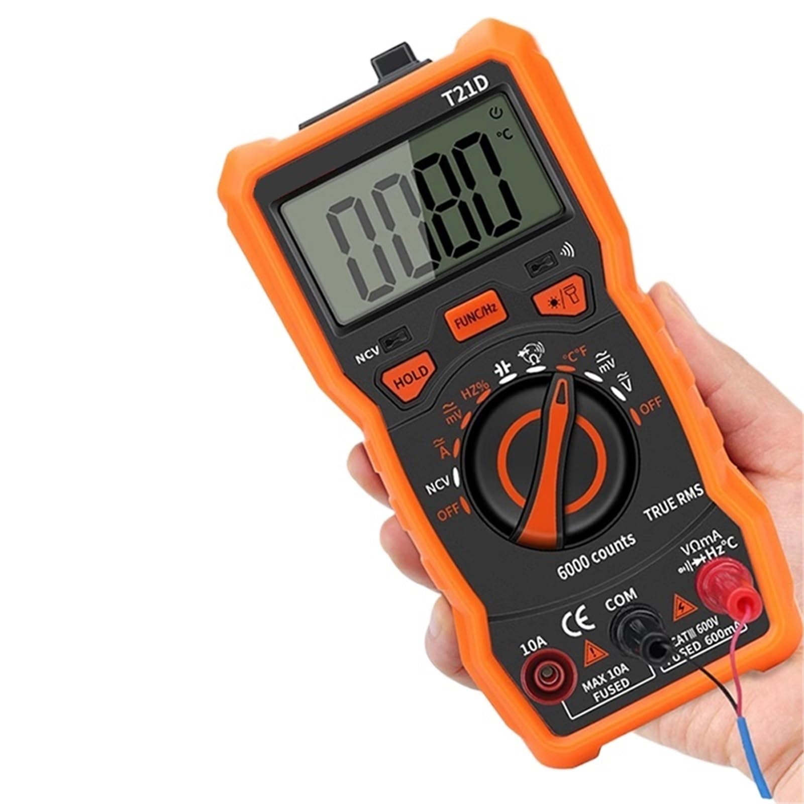 1 szt. Tester multimetru T21E Multimetr cyfrowy 6000 zliczeń Zakres pomiaru napięcia AC/DC