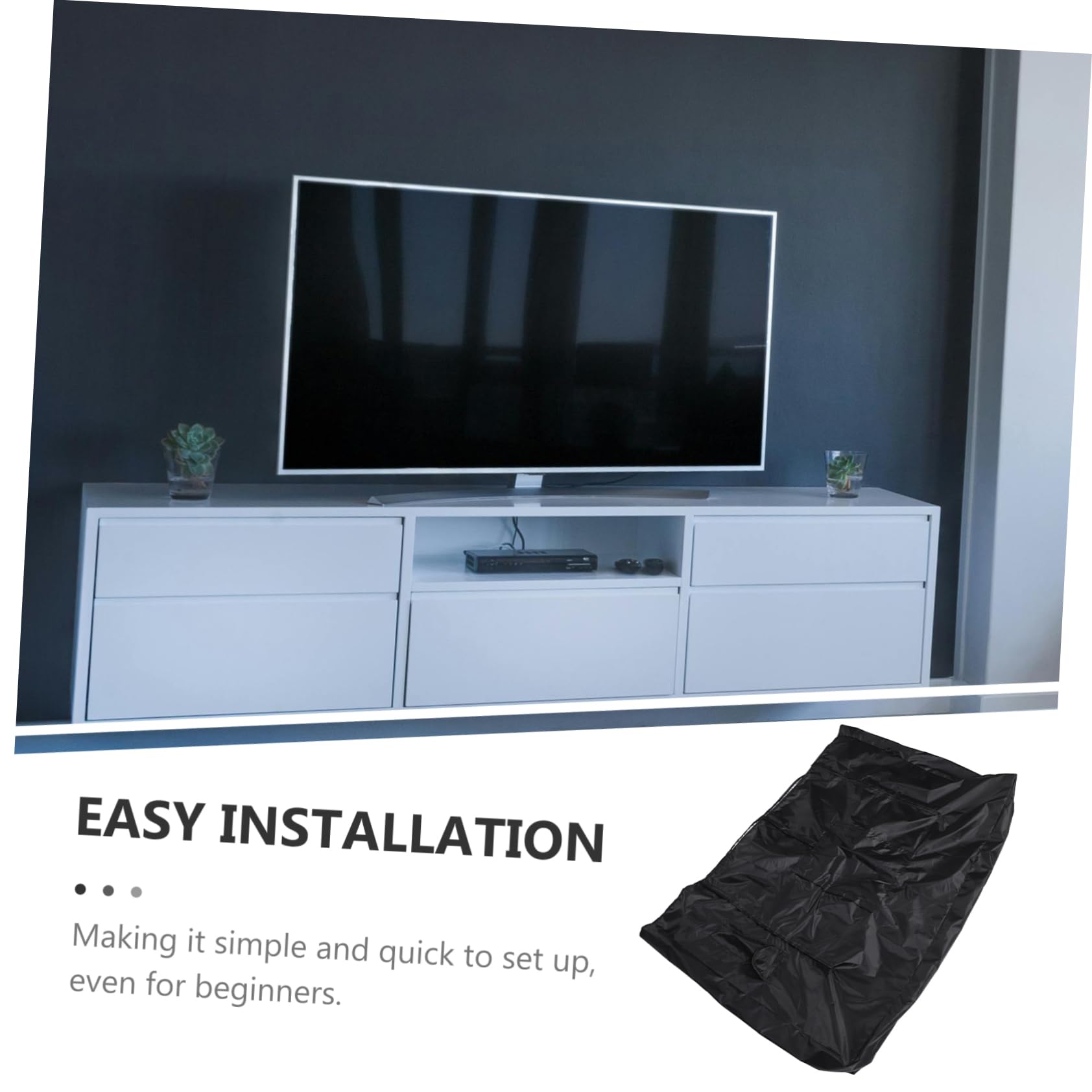ibasenice Copertura per Tv 55-58 Pollici Oxford Resistente alla Polvere Compatibile Schermi LED Lcd Plasma Adatta per Giardino e Patio