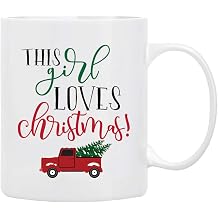 BLUE RIBBON This Girl Loves Christmas Holiday Coffee Mug, 11 oz