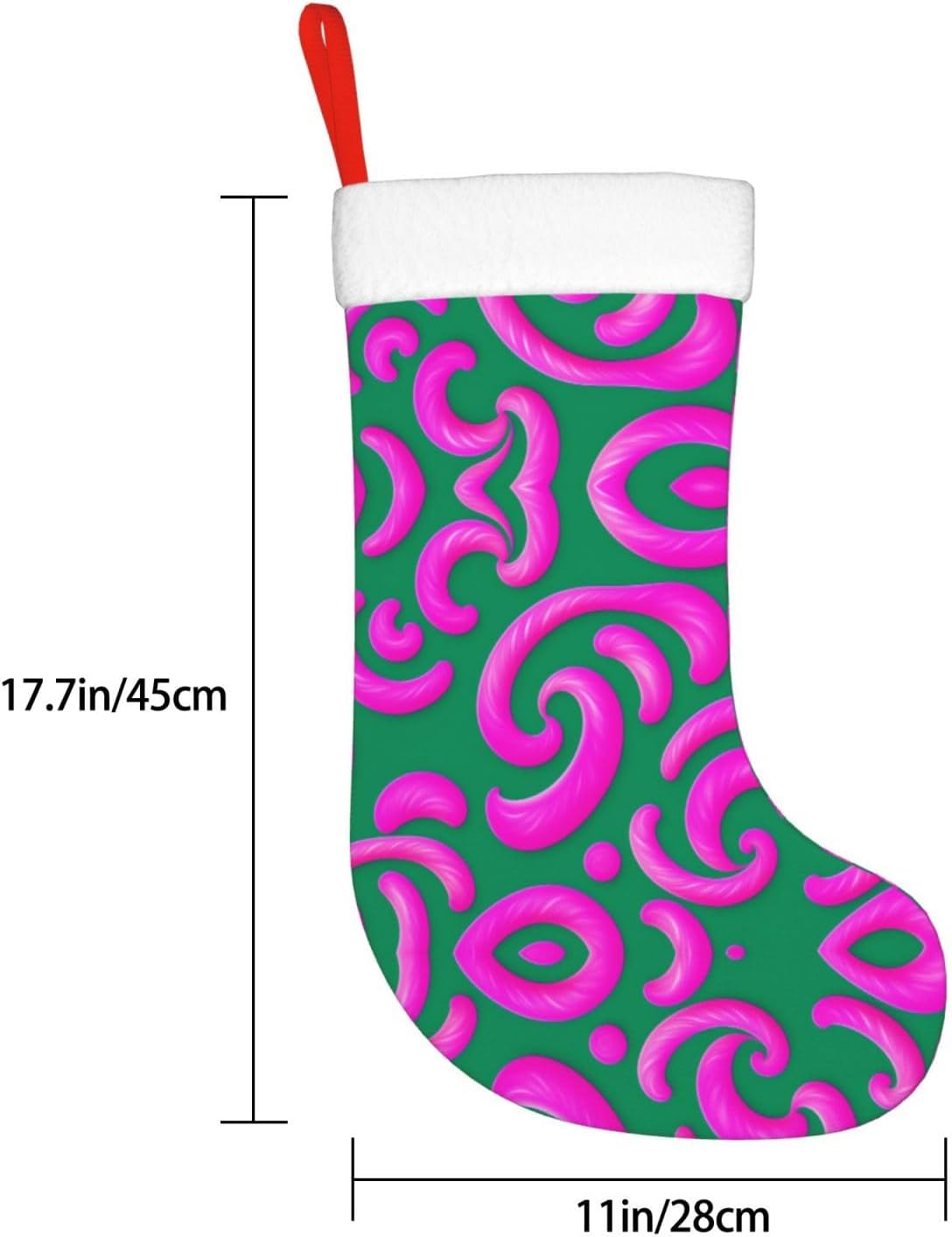 Party on Pink Background Christmas Stocking Plush Decorative Hanging Bag for Holiday Ornaments and Decorations image 4