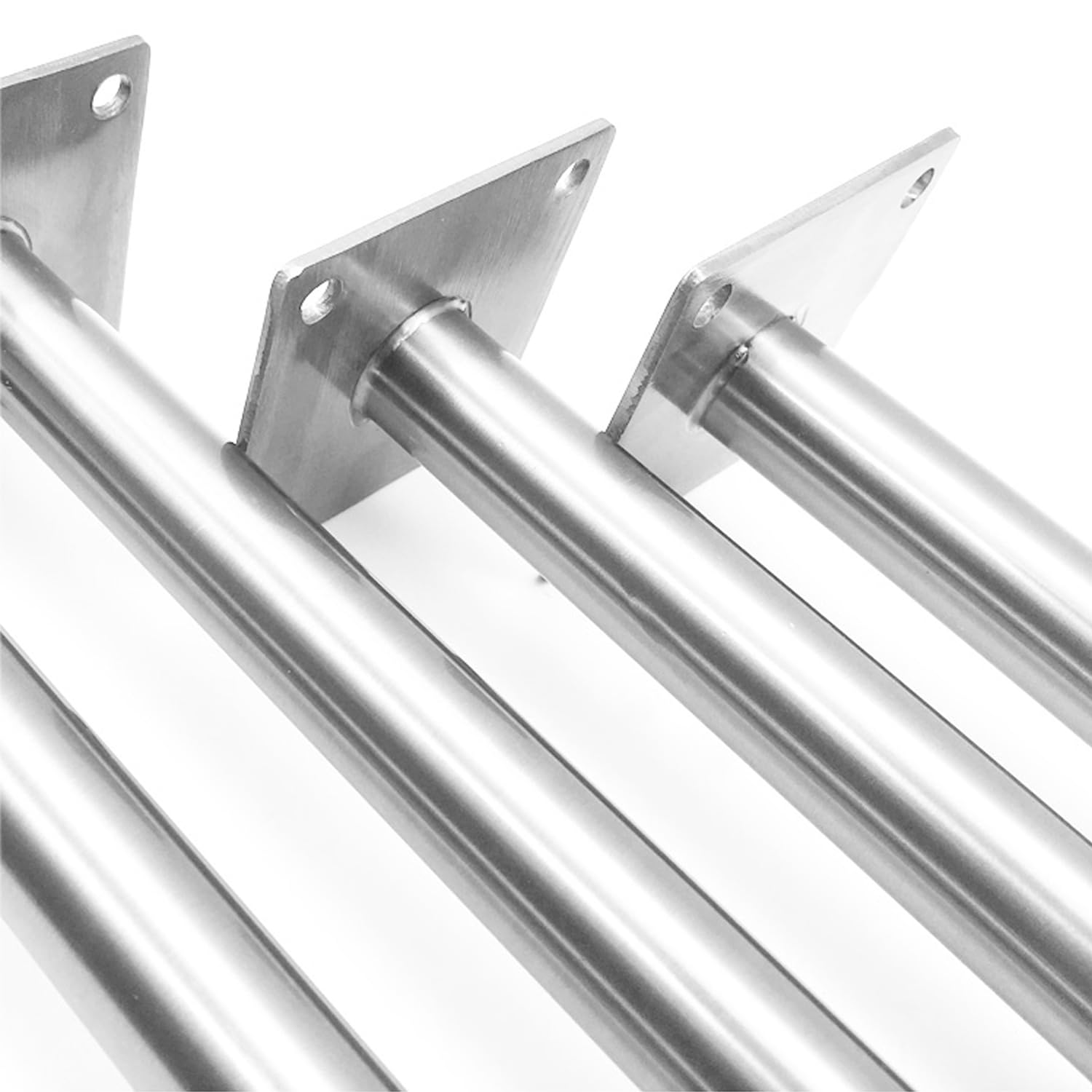 4 Pcs Patas para Muebles Altura Regulables,Pies Ajustables para Mesas Acero Inoxidable,Patas de Soporte para Sofás Armario Silla Escritorio Gabinete,Con Tornillos (40cm,Plata)