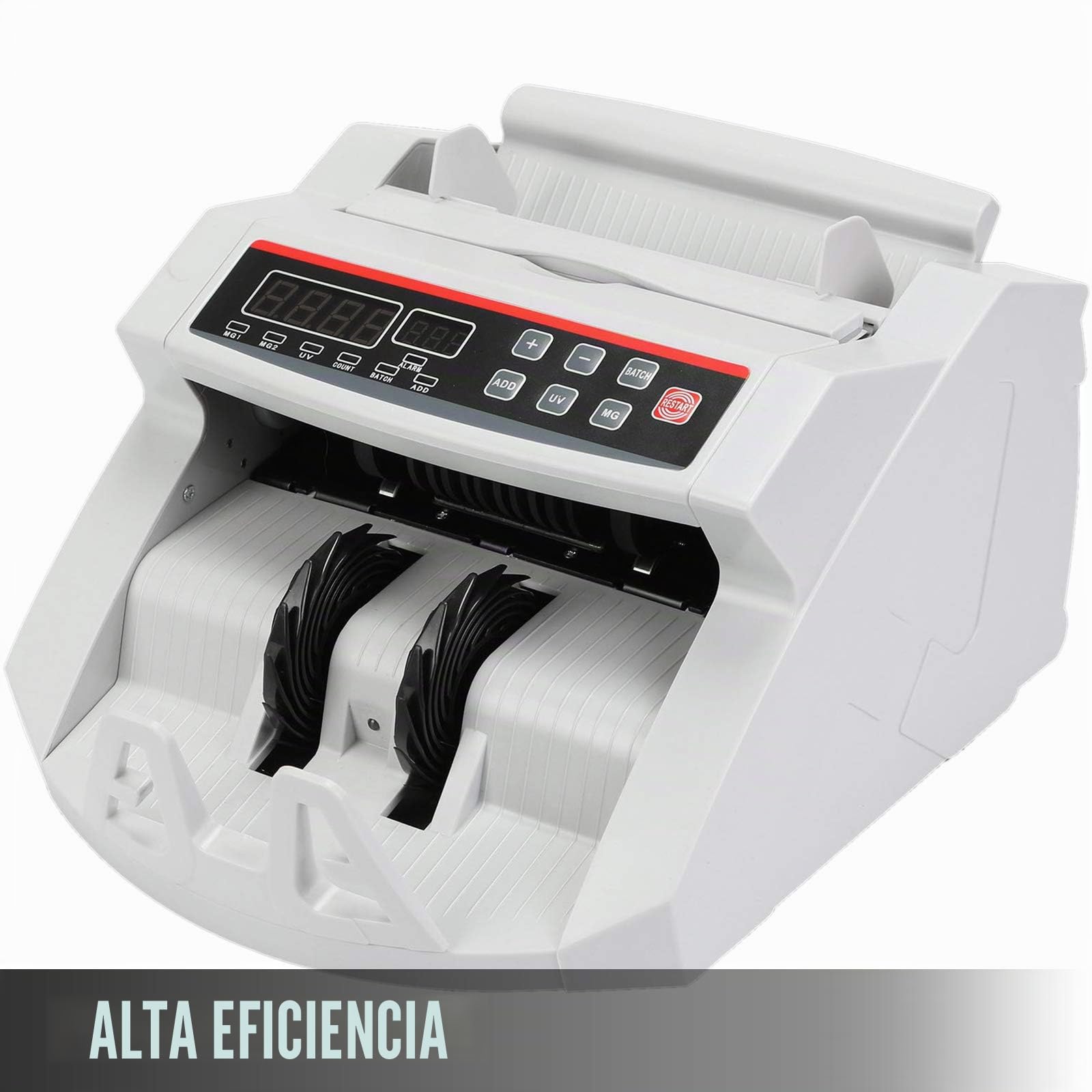 BuoQua Contador de Billetes Profesional, con Pantalla LED, 1000 Piezas por Minuto Máquina para Contar Billetes 26 x 23,5 x 17 cm, para Contar y Detectar Billetes, para Tiendas, Bancos y Restaurantes