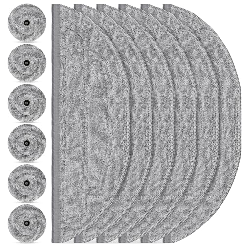 Image of 12 Pack Mop Pads Refills for Roborock S8 MaxV Ultra / S8 Max Ultra Robot Vacuum, 6 Pack Mop Cloth with Dual Sonic Vibrations Modules, 6 Pack Edge Mop Pads Accessories