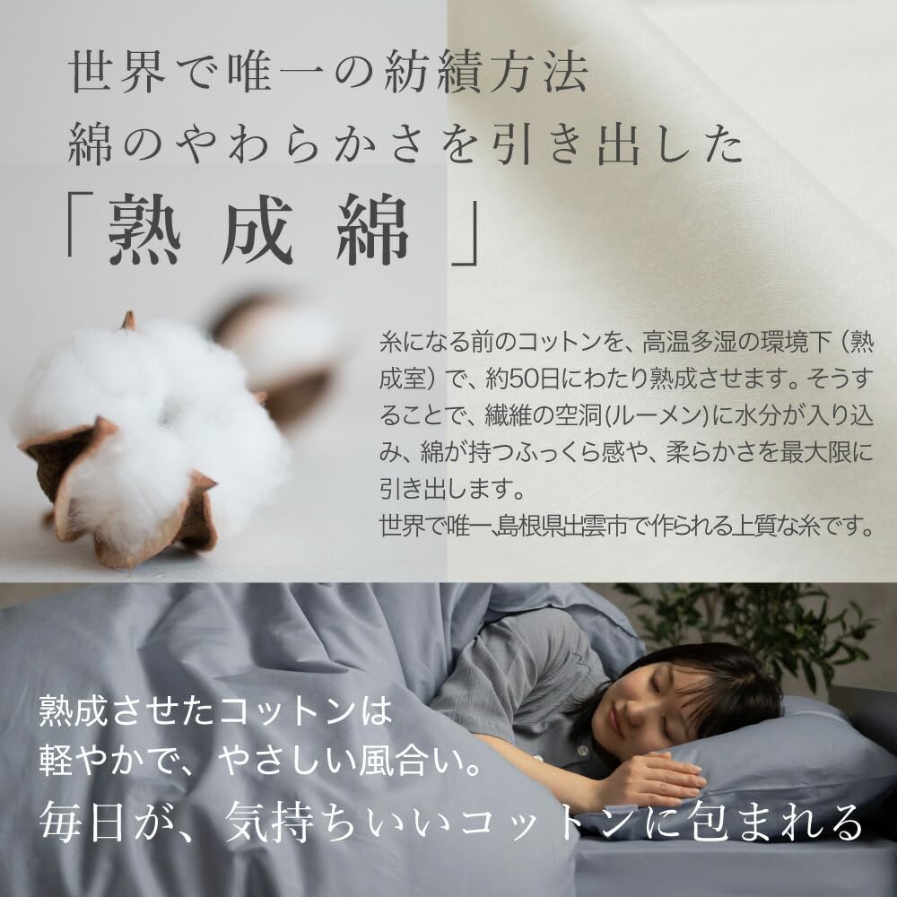 寝具 ロマンス小杉 熟成綿 掛け布団カバーピローケース シングル4点