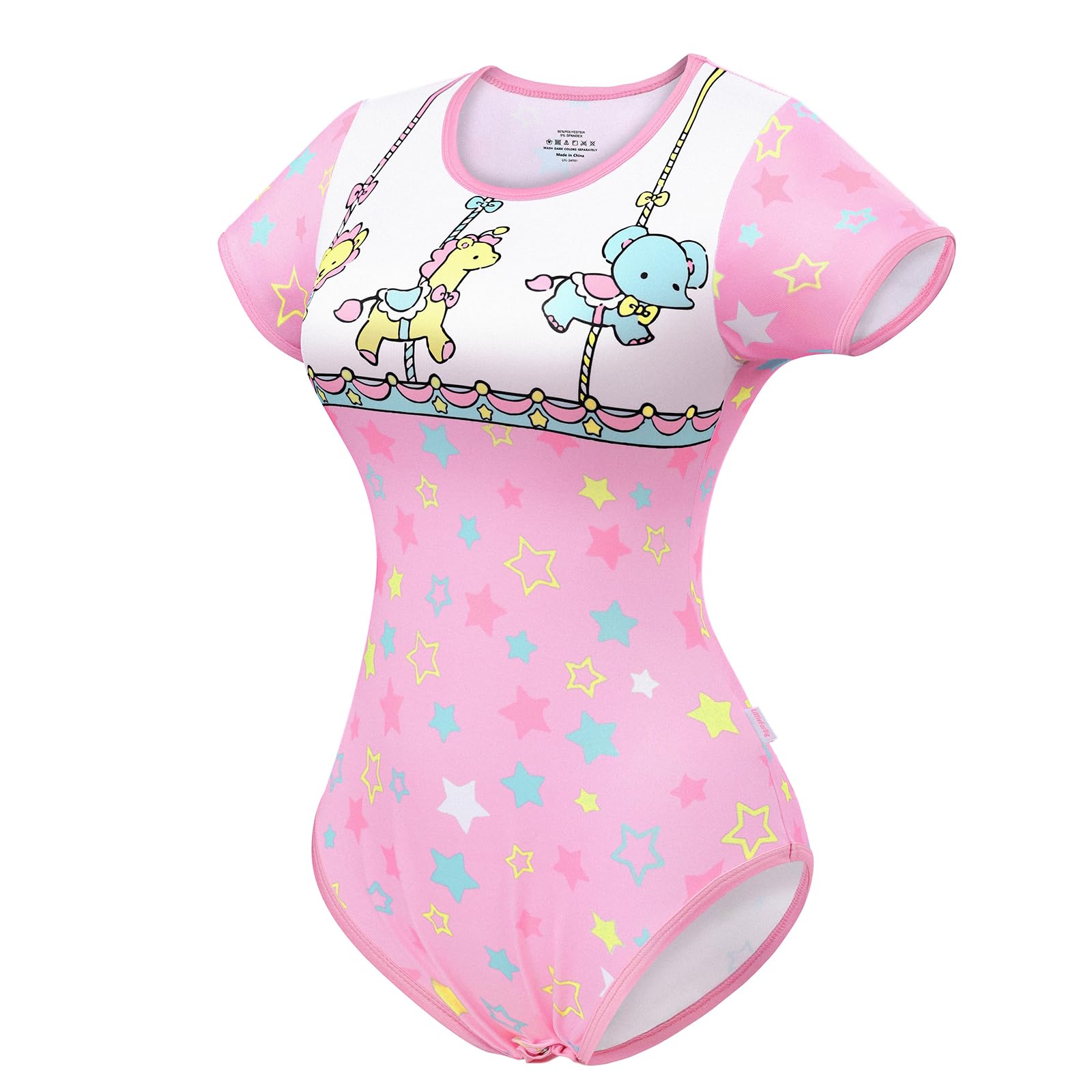 LittleForBig Jedwabiste śpioszki Onesie Piżama Bodysuit - Mały cyrk Kombinezon Body