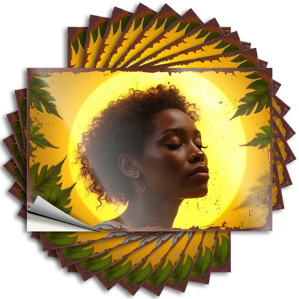 Fzfn Colour Sunlit Profile: A Portrait Of Serenity Amidst Nature's Embrace Vintage Decor Hunting Diy | Girly Lettering Sticker Hard Removable Vinyl Sticker Decal(12X18cm)