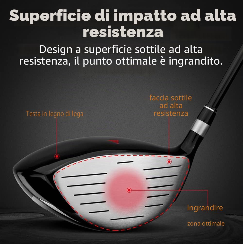 Set da Golf da Uomo,Set Completo per Principianti,12 Mazze da Golf e Sacca con Carrello,Stecca in Grafite,Mano Destra