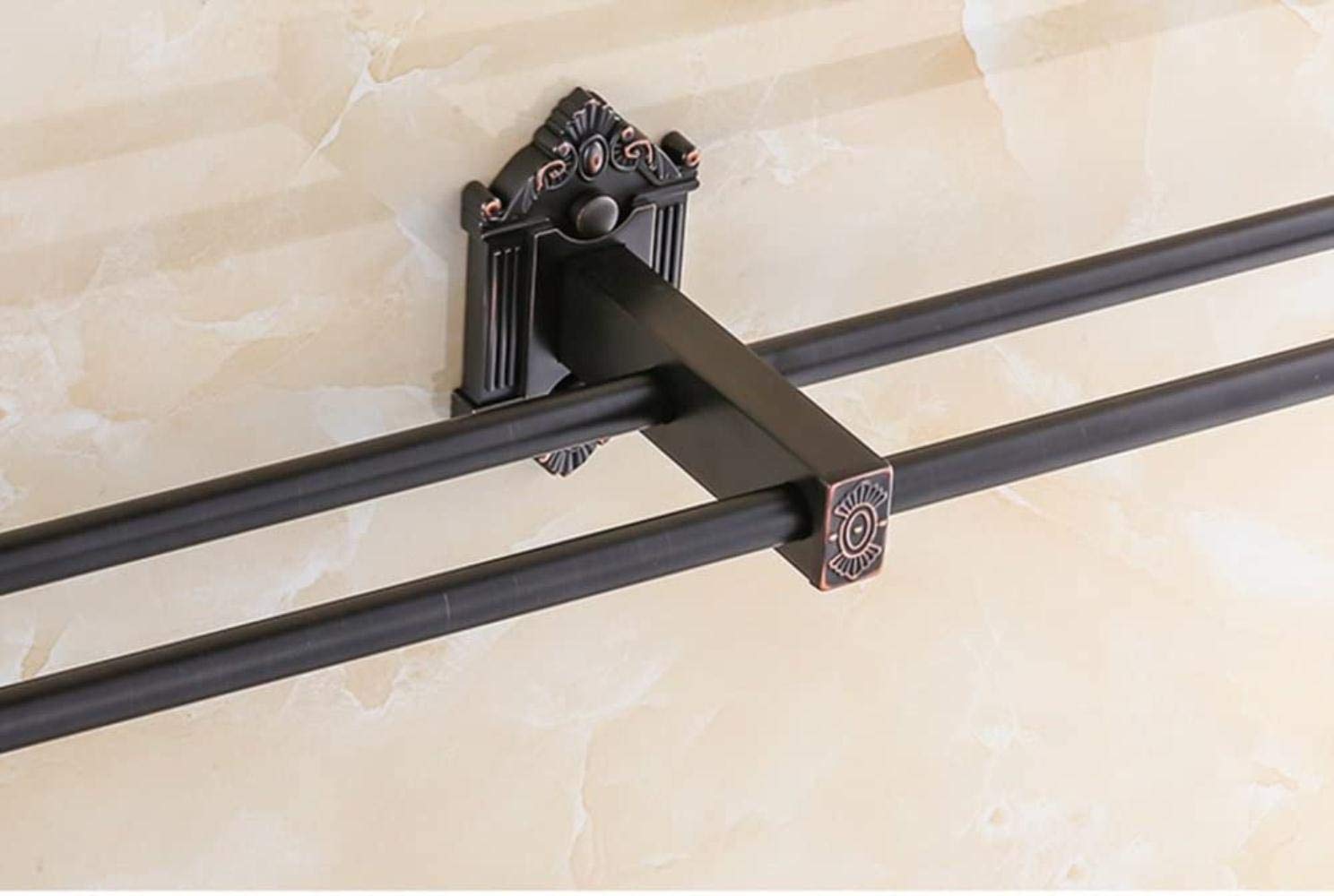 Stendino Rame Nero Bagno Doccia Porta asciugamani da bagno Ispessimento Accessori hardware Gancio a torre Anello a mano Decorazione Comfortable anniversary