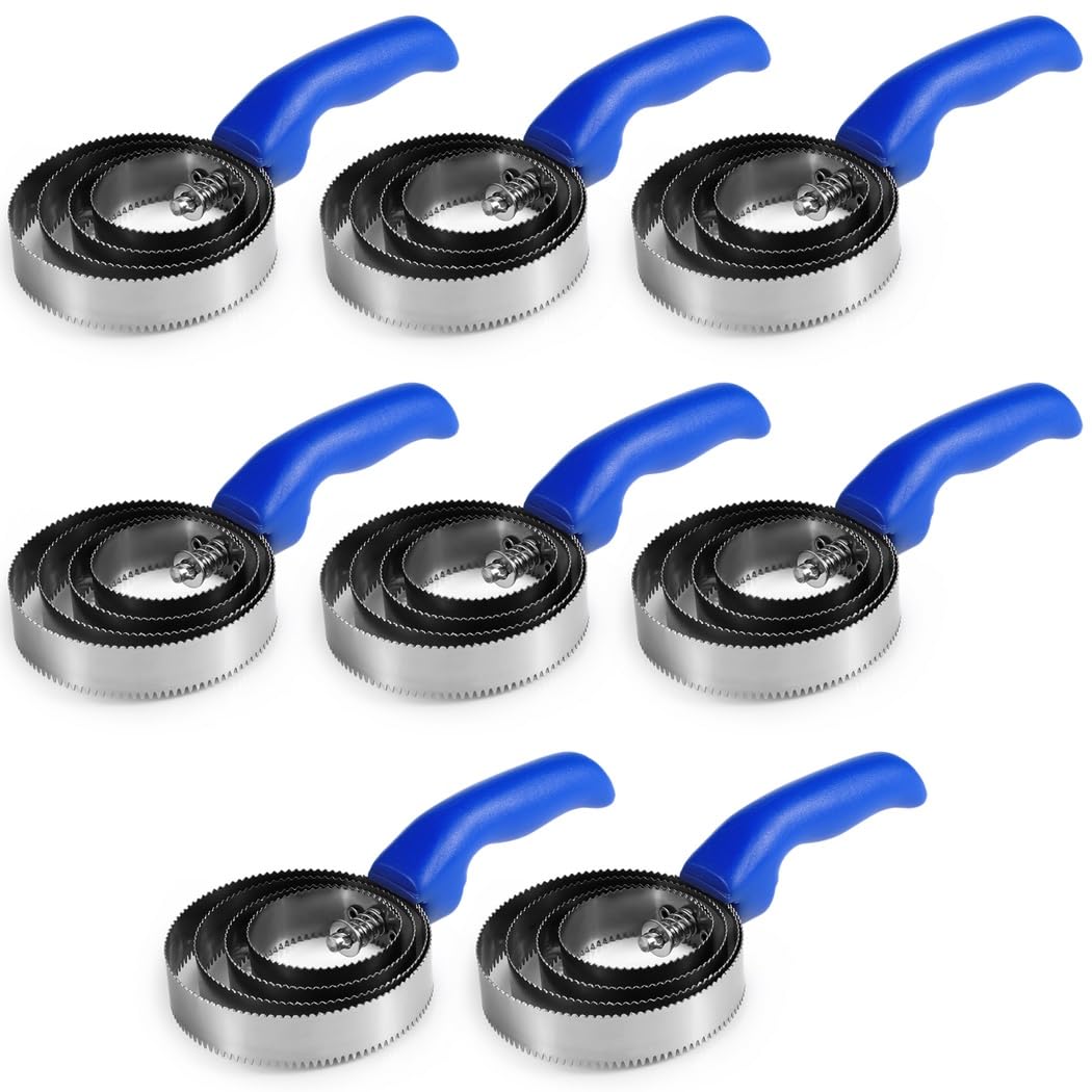 Horse Brushes Curry Comb 8 Pcs, Horse Stainless Steel Reversible Curry Brushes 4-Ring, Grip Comfortable With Scrapers Brush Horse Goat Dog Pet Sheep Cow For