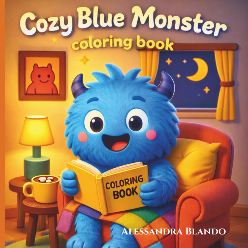 Cozy Blue Monster Coloring Book: 103 Pages of Relaxing Fun – 51 Coloring Pages for Kids and Adults | Cute & Cozy Scenes to Color and Unwind