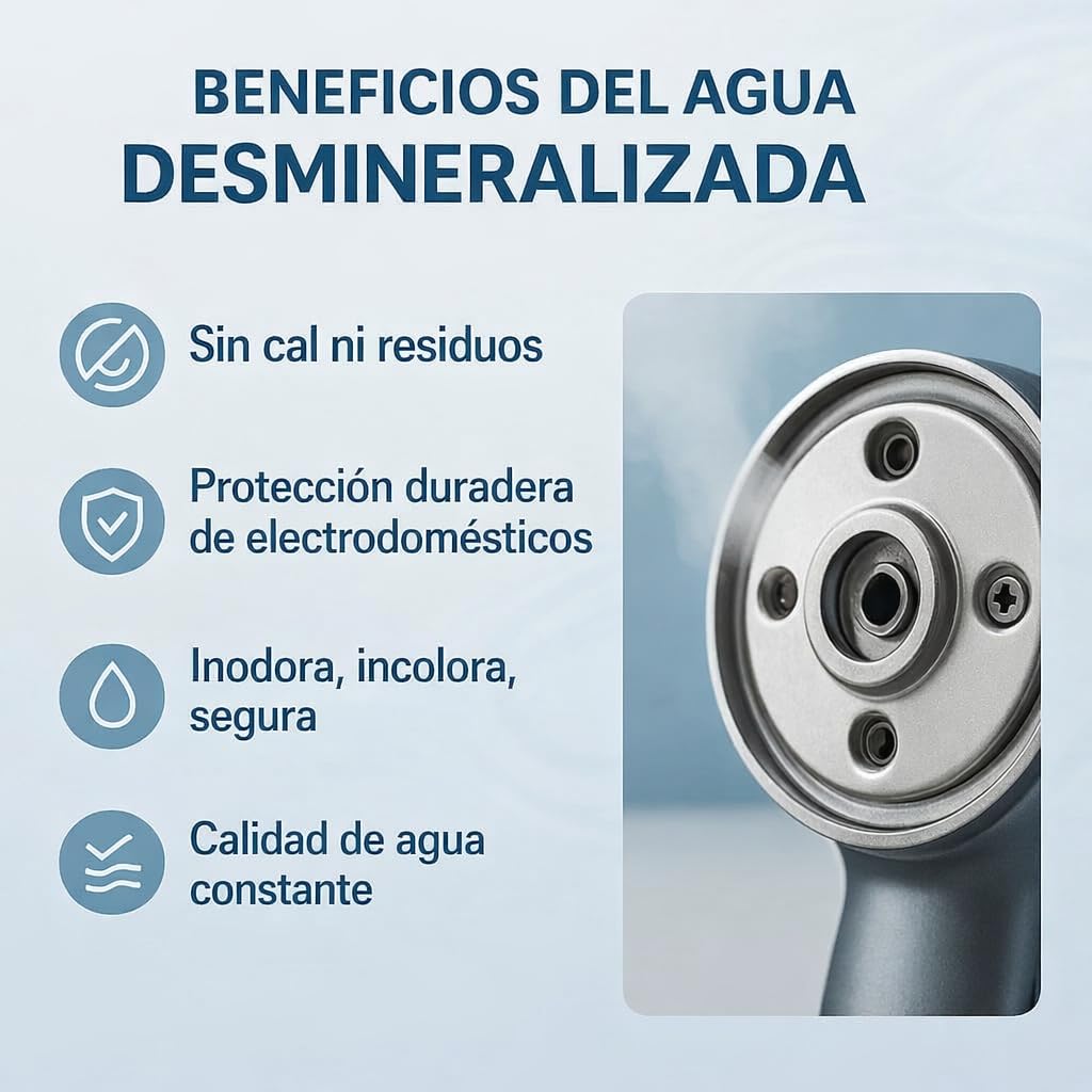 GiDeli Agua desmineralizada, 6 x 5 l, agua destilada para planchas, baterías, radiadores, humidificadores, acuarios y laboratorios, agua sin cal, inodoro, transparente