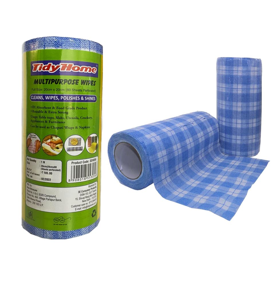 TidyHome Non-Woven Kitchen Roll | Roti Wrap | 80 Sheet per roll | Washable & Reusable Roll for Kitchen | Kitchen Cleaning Wipes | Kitchen Roll Reusable | 1 Kitchen Roll (B09VPNRXWT) Amazon Price History, Amazon Price Tracker