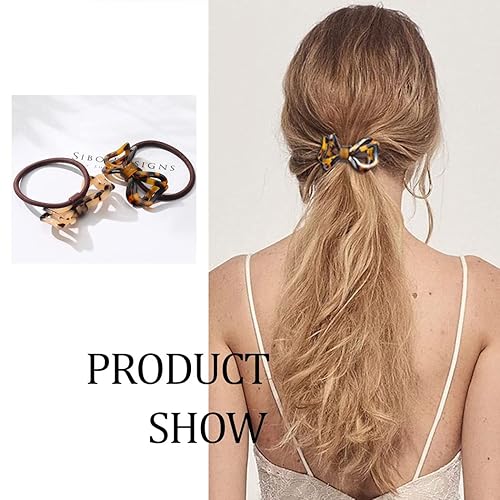 Miniatura 6 de Brinie Cintas elásticas para el pelo con diseño de concha de tortuga, para mujeres y niñas (paquete de 2)