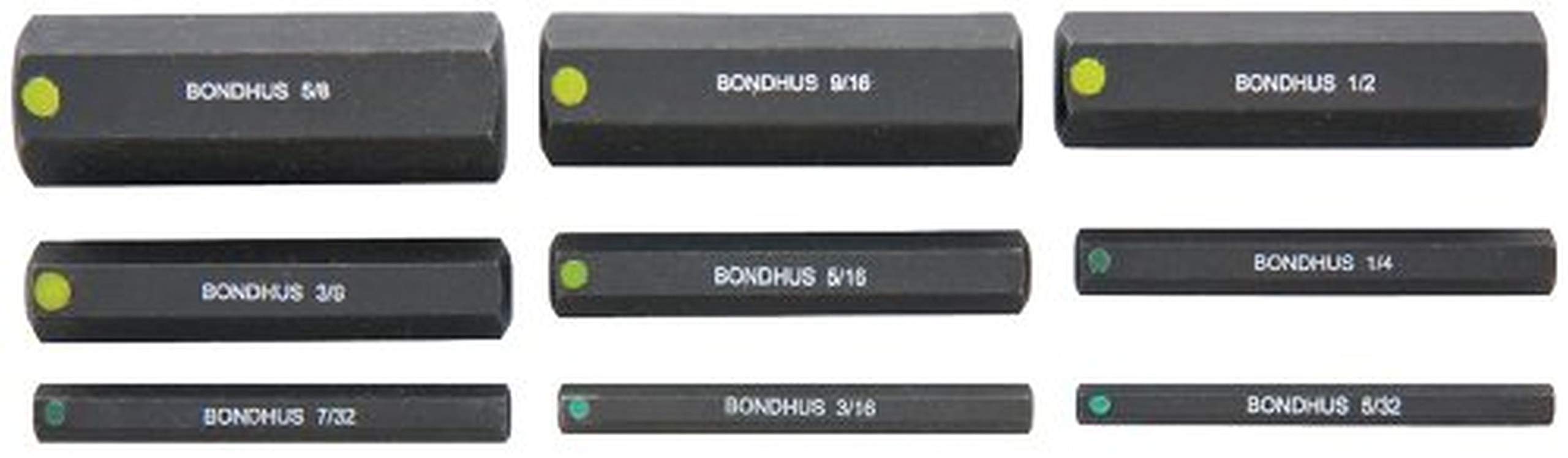 Bondhus 33299 PHX9-2 zestaw kluczy imbusowych 9 szt. cali 5 cm, Multi, jeden rozmiar