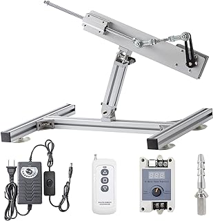 JQDML Reciprocating Cycle Linear Actuator Motor DC 24V DIY Design Max Torque 40lbs Stroke 1.18"-6" Adjustable Speed 120rpm Max,with Stand,Remote Controller,End Connector(24V150mm120rpm)