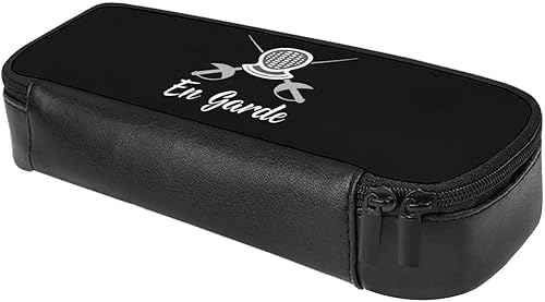 Miniatura 3 de Esgrima máscara lápiz bolsas PU cuero pluma caso portátil cosmético organizador bolsa