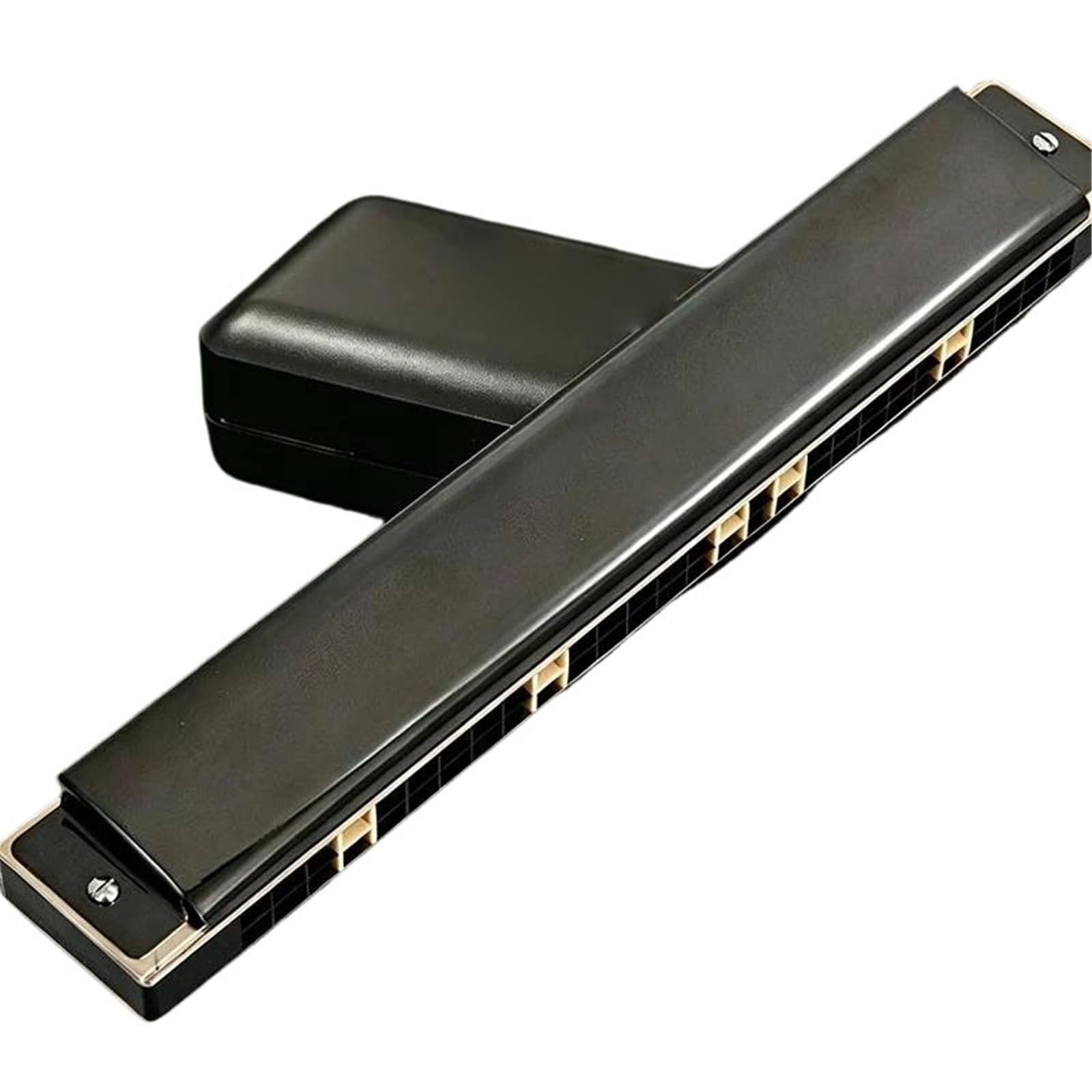 Armonica Blues Chiave C Dell'armonica Tremolo A 28 Fori | Armonica a tremolo a 28 fori Performance chiave C per principianti, armonica a bocca professionale(Black)