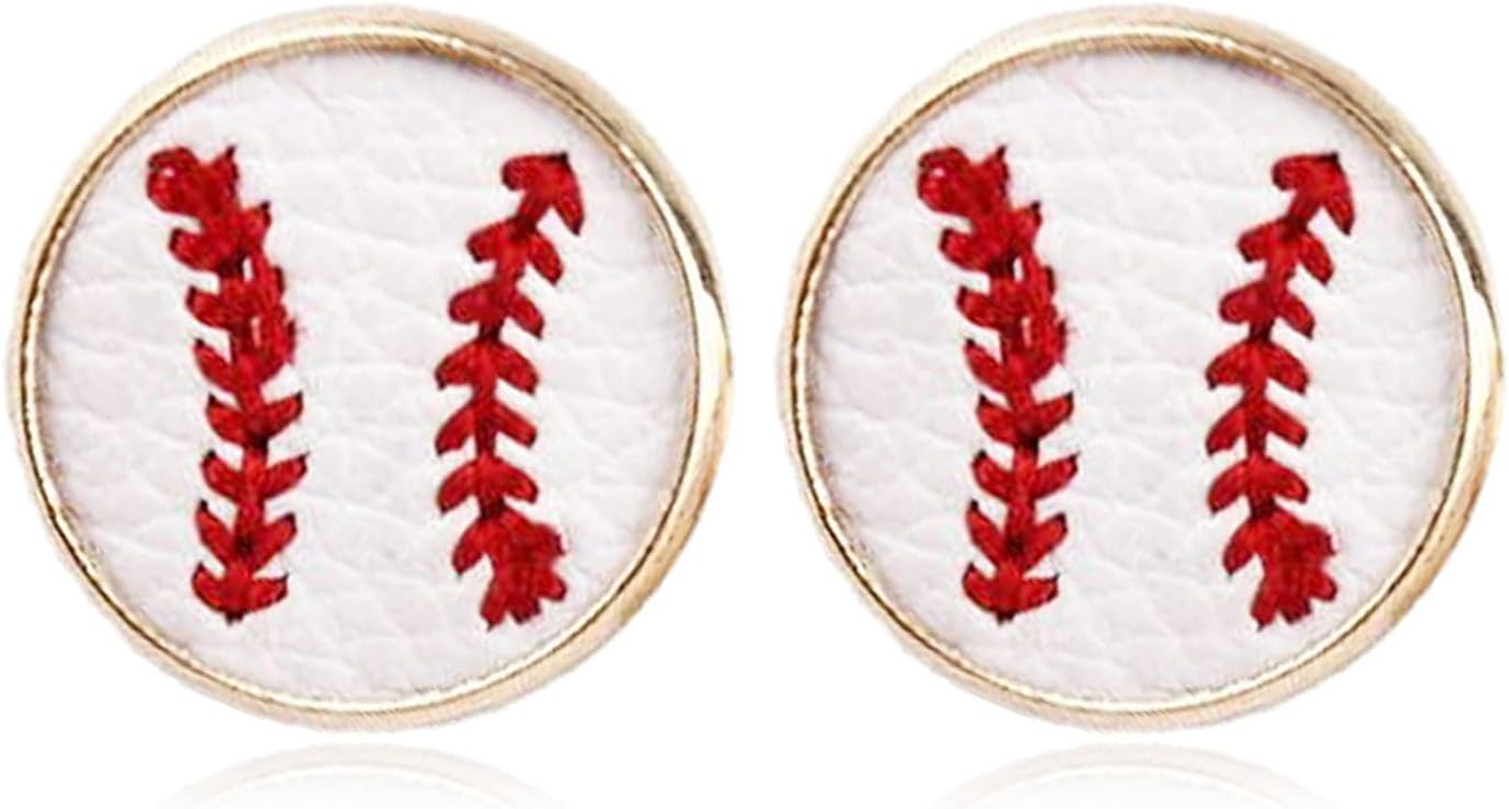 Baseball Earrings for Women Leather Softball Earring Baseball Mom Earrings Jewelry for Sports Ball Fans Player Accessories