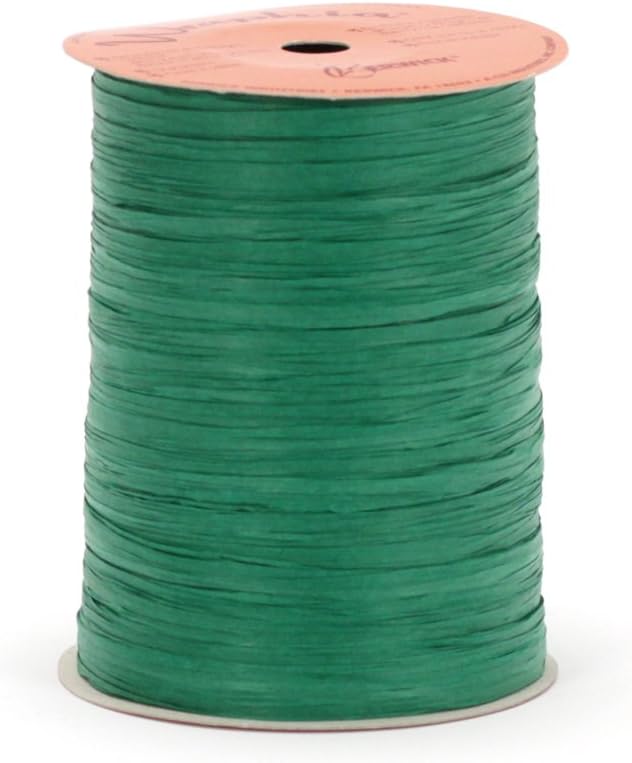 Amazon.com: Berwick Offray Matte Emerald Green Raffia Ribbon, 1/4 ...