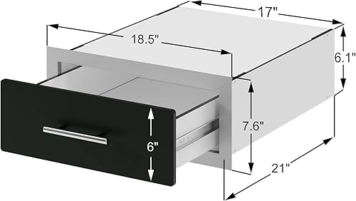 Miniatura 2 de Foreman Cajón de cocina para exteriores de plástico HPL de alta calidad para isla de barbacoa, estación de parrilla y gabinete exterior (individual