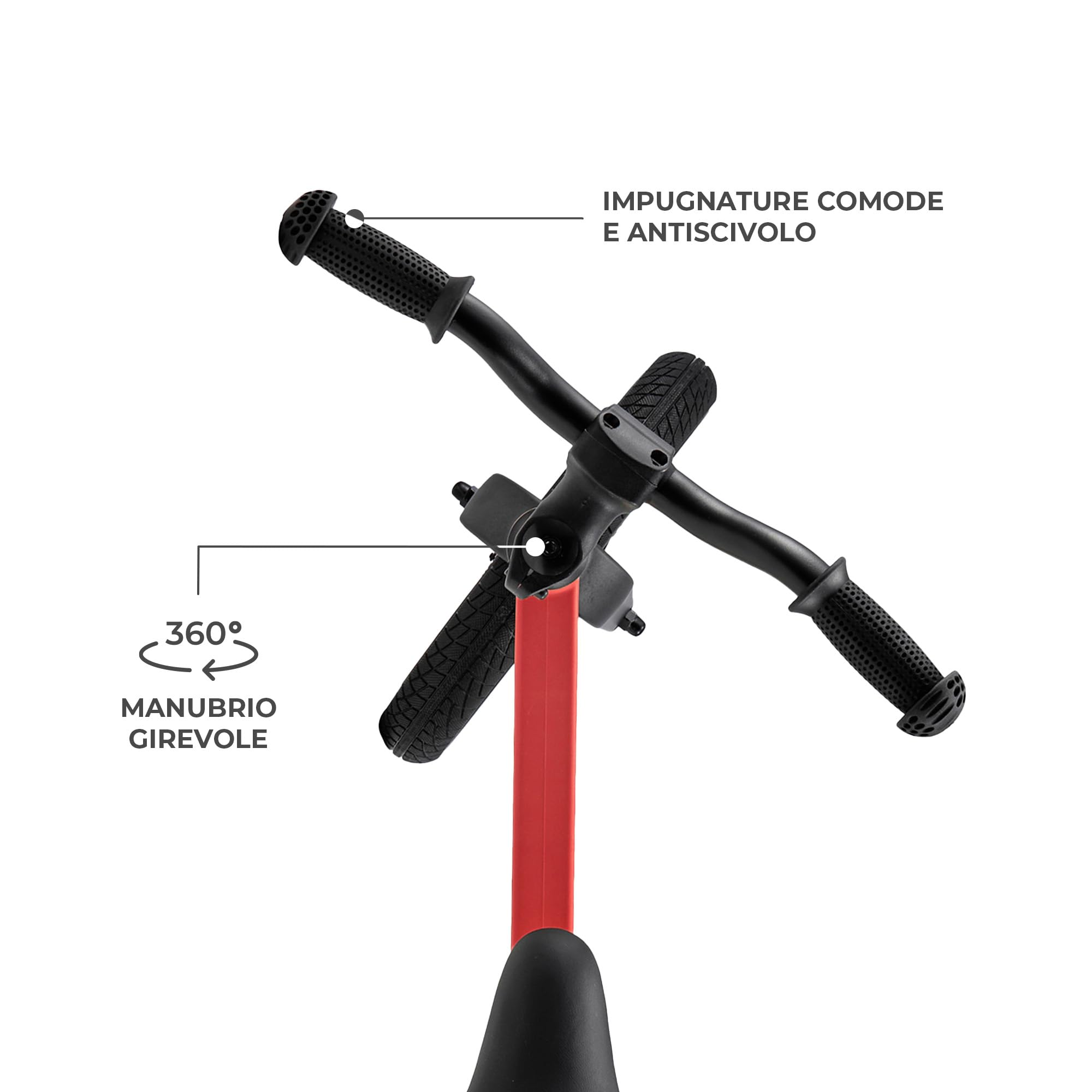 Kinderkraft ETER Bicicletta da corsa 12 pollici 35 kg telaio nylon sella regolabile manubrio limitato