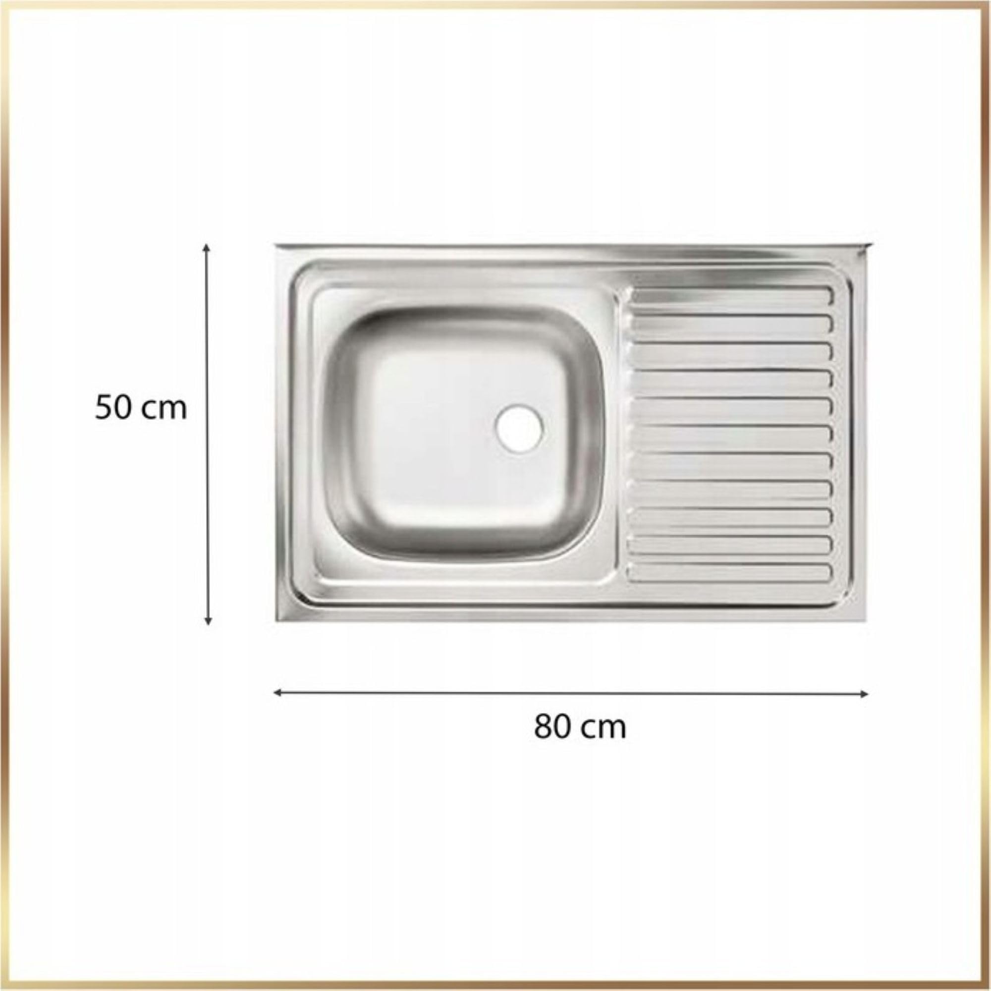 Spülenschrank Küchenschrank 80cm Weiß Spüle Abtropf Armatur Schwarz Elastisch XXL Standschrank 46cm Tiefe Siphon Geschirrspüler Komplett Montagefertig