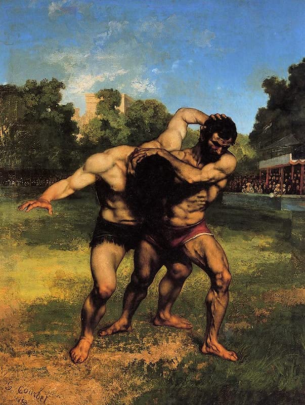 Impression d'affiches affiche toile les lutteurs Gustave Courbet 60x90