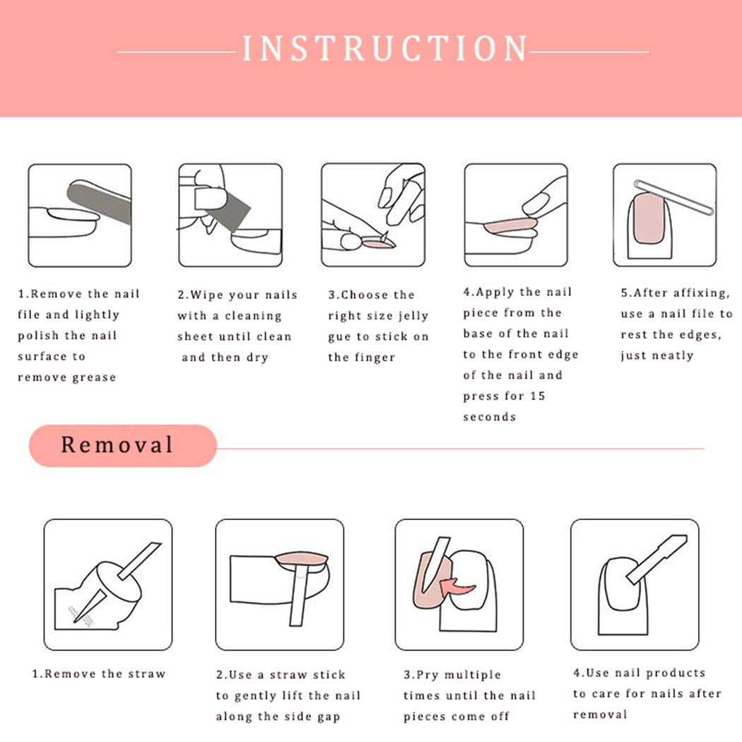 Glossy Press on Nails Blue Short Oval Fake Nails Artificial Full Cover False Nails for Women and Girls (24Pcs)