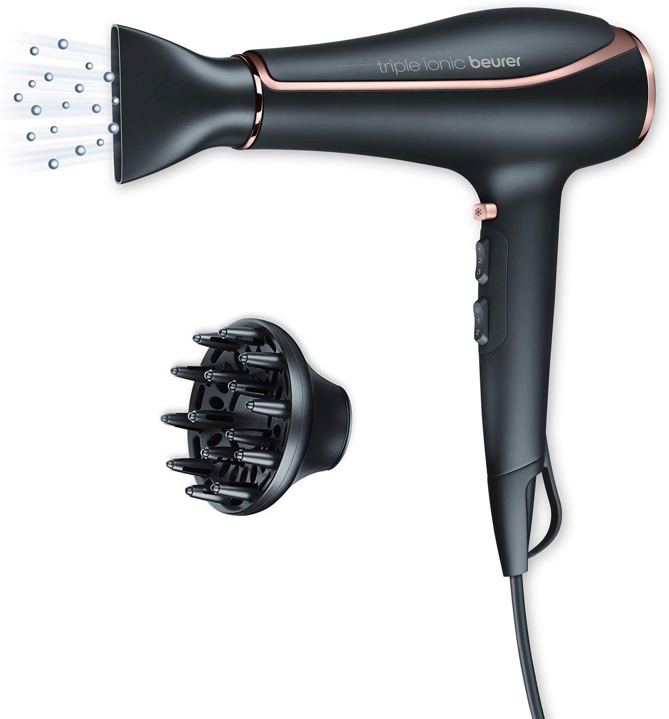 Beurer HC 80 Asciugacapelli con Funzione Triple Ionic e Motore CA Professionale