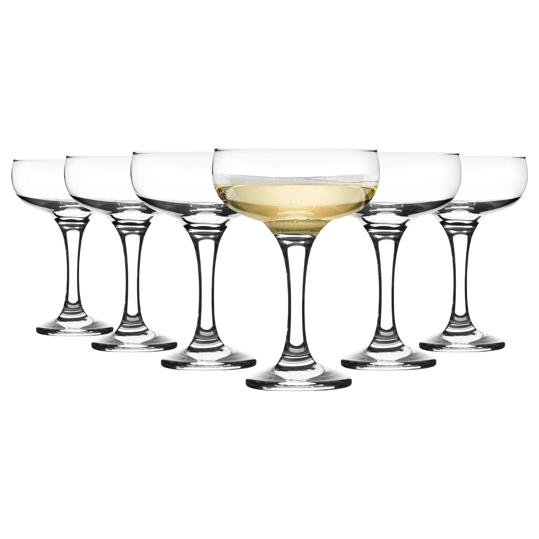 Rink Drink Champagne Glasses Vintage Coupe Glass Saucer – 200ml – Pack of 12