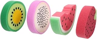 ADOCARN 4 Pçs Esponja De Banho De Frutas Ferramentas Flexíveis Esponja De Bebê Esponja De Banho De Bebê Esponja De Banho De Para Banho De Frutas Esponja De Limpeza Corporal Esponja