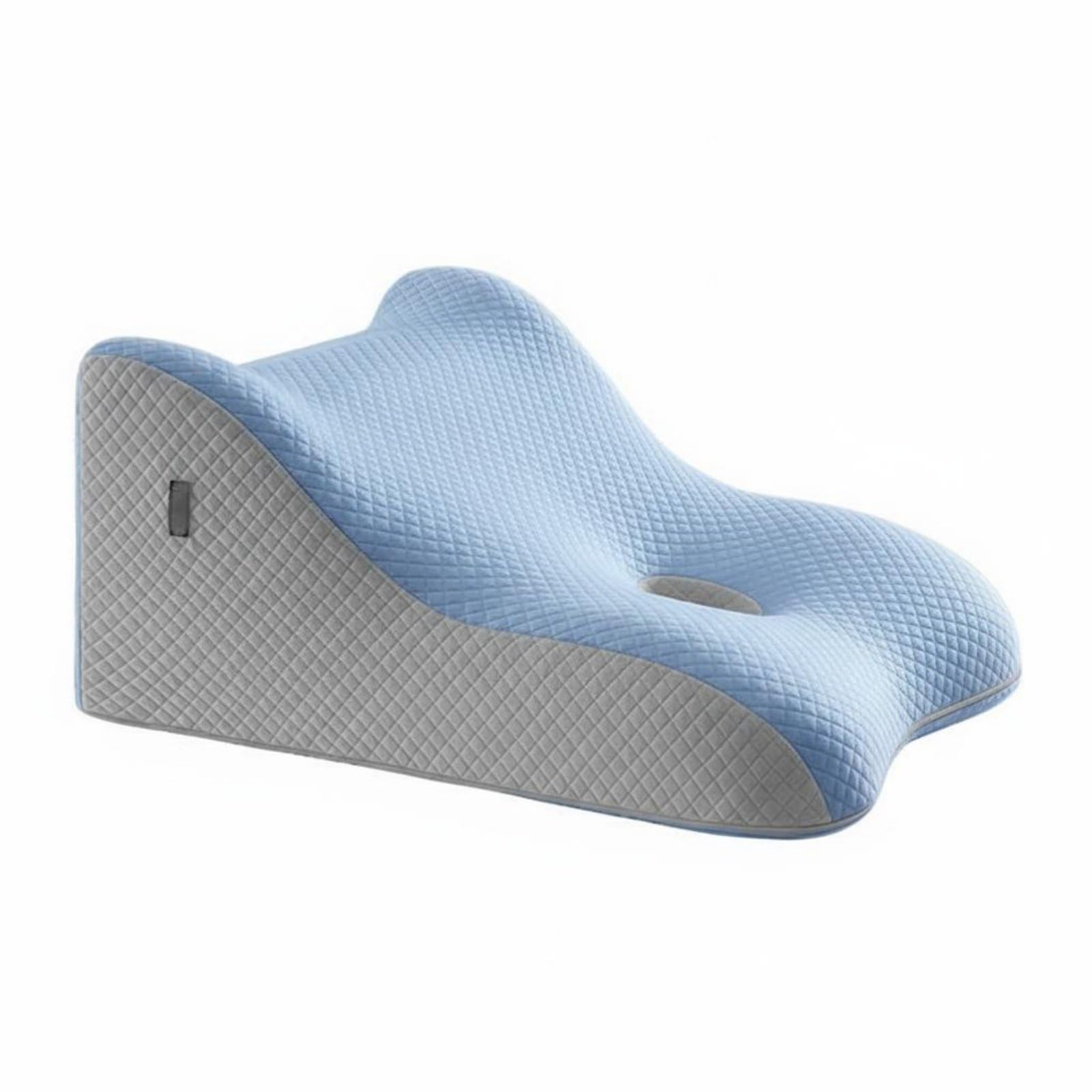 rockible Almohada Lumbar Correctora Postural con Inclinación Científica Soporte Seccionado para Zona Dorsal Soporte Cervical Relieve Integrado Adecuada para, Gris Azulado, 50-40-26cm
