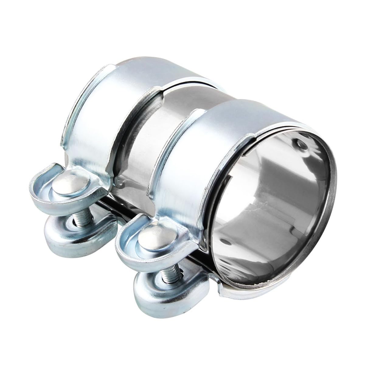 Collier de serrage d'échappement Diamètre 51 mm/L 95 mm Connecteur de tuyau Double collier de serrage Collier de serrage de serrage de réparation Connexion