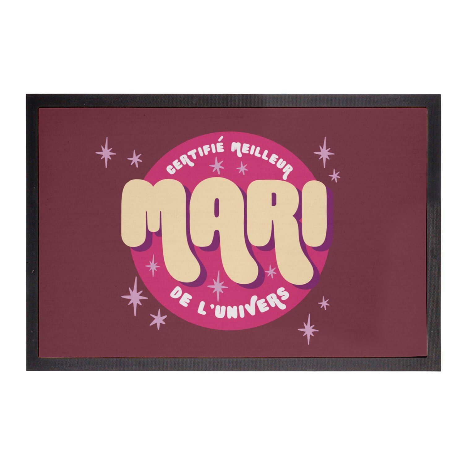 Paillasson rouge 75x50cm Meilleur Mari de l'univers pour entree