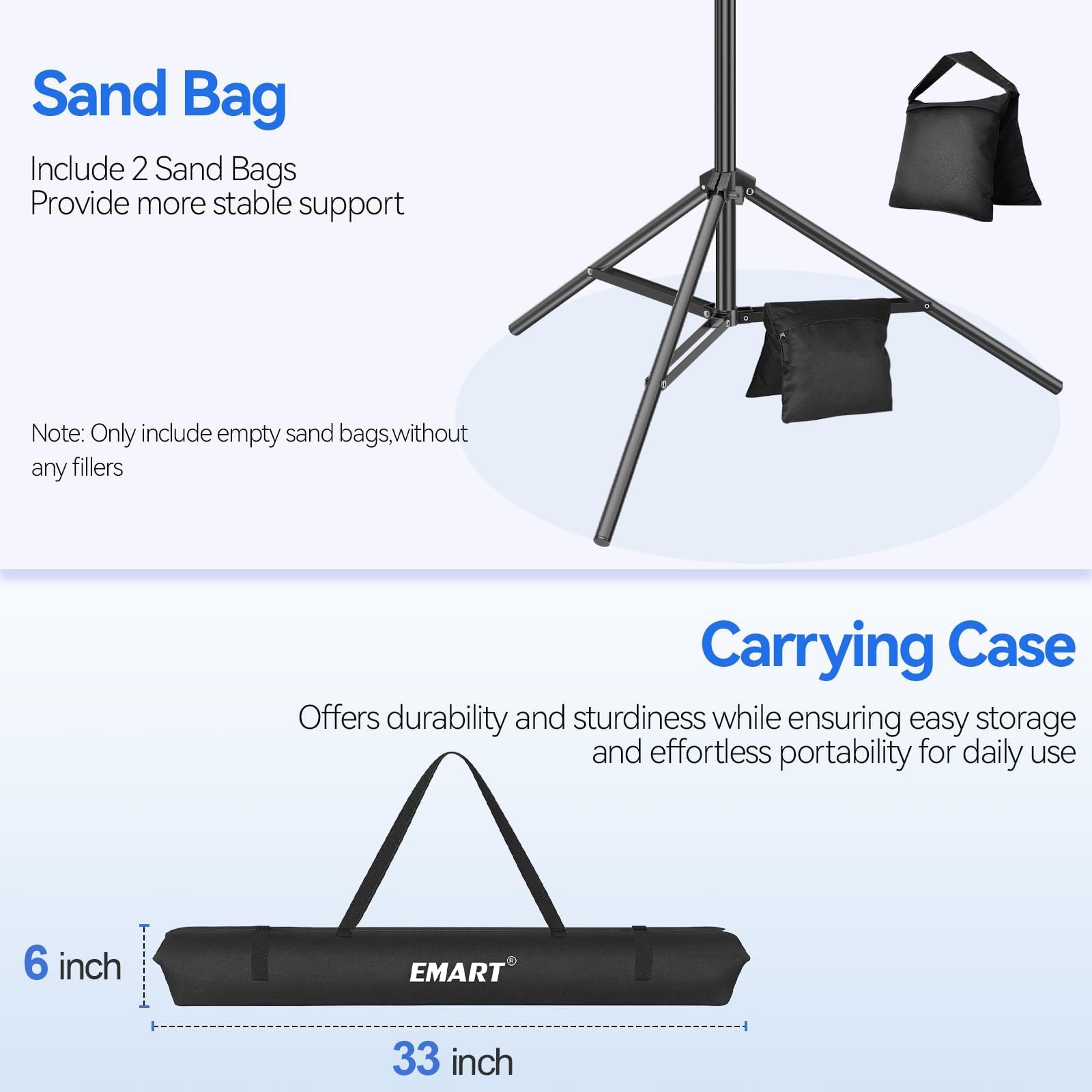 EMART Toile de Fond Vert avec Support 2x3 m, Kit de Support pour Photographie Réglable avec Fond Vert en Tissu Polyester pour Studio Photo, Vidéo, Fête, Live
