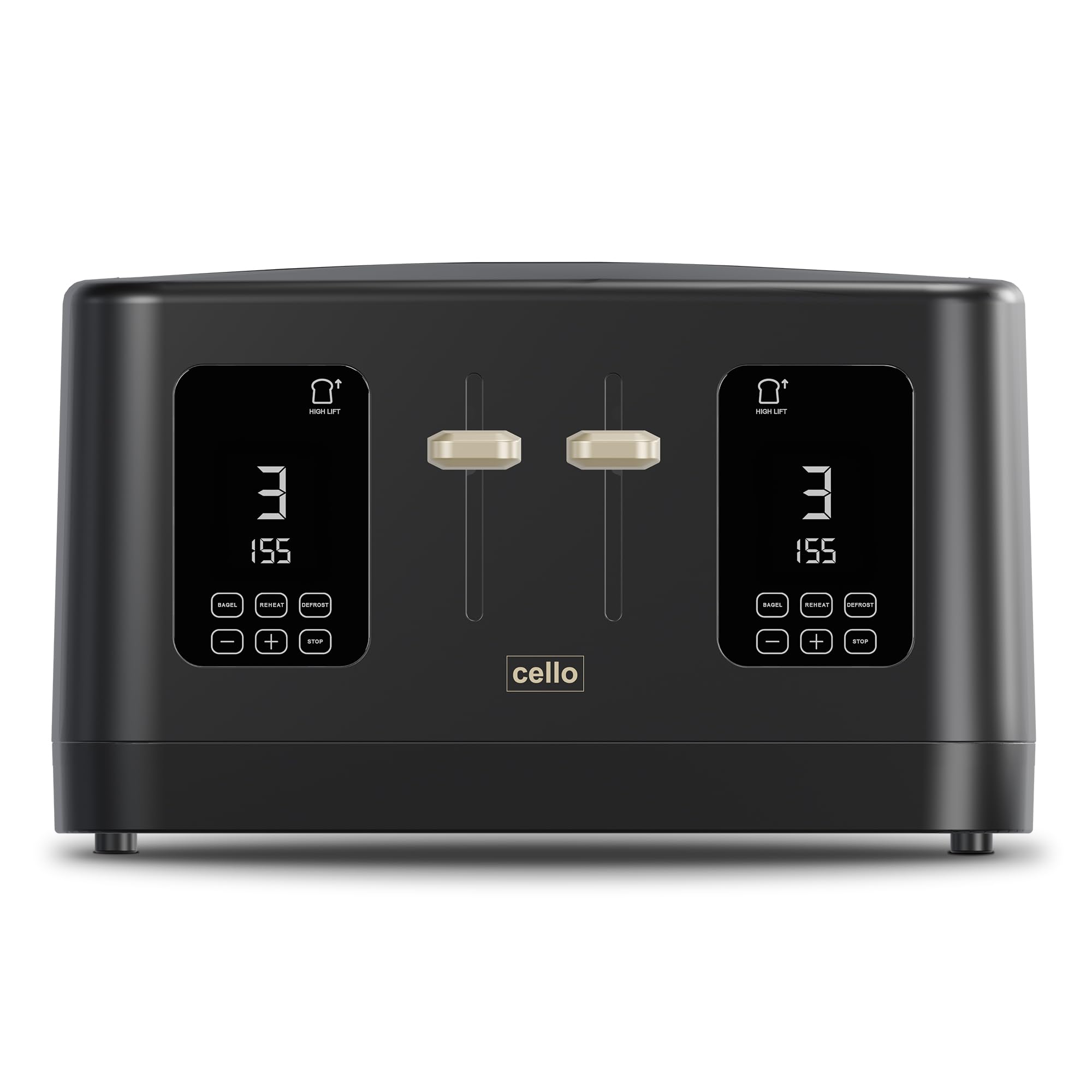 Cello -Tr186-Bk Black 4 Slice Digital Toaster