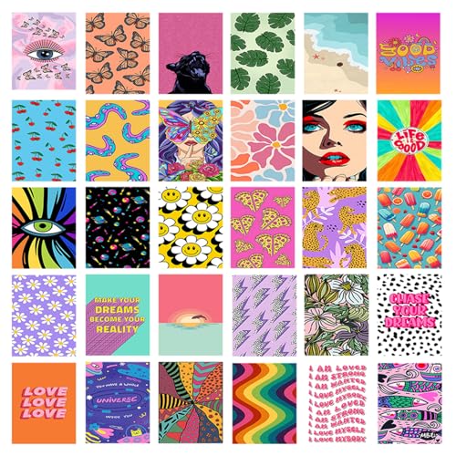 Image of Wallgasm Pinterest Aesthetic Room Posters - Pack of 30, 10 x 15 cm 300GSM | Aesthetic Wall Art - Set For Room, Bedroom, Gym, Office