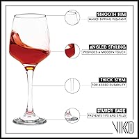 Vista 1 de Vikko Copas de vino, juego de 4 copas de vino tinto, copa de vino transparente de 14 onzas, copas europeas clásicas y duraderas