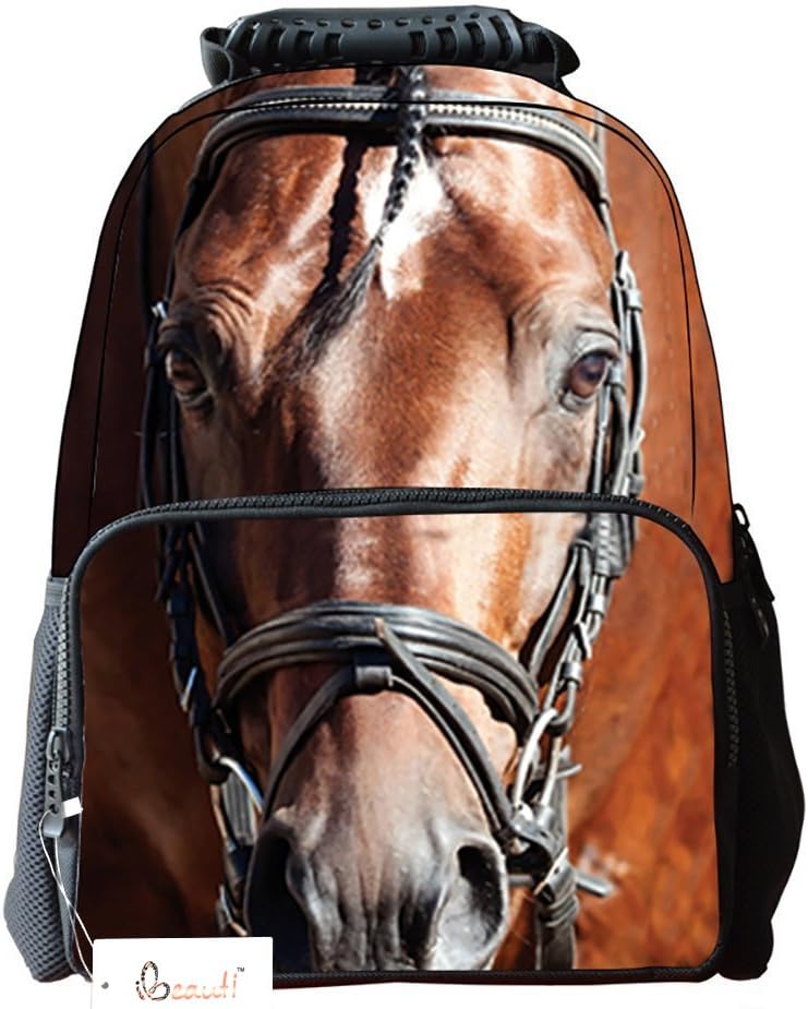 Ibeauti Unisex School Backpack, Large Capacity 3D Vivid Animal Face Print Backpack