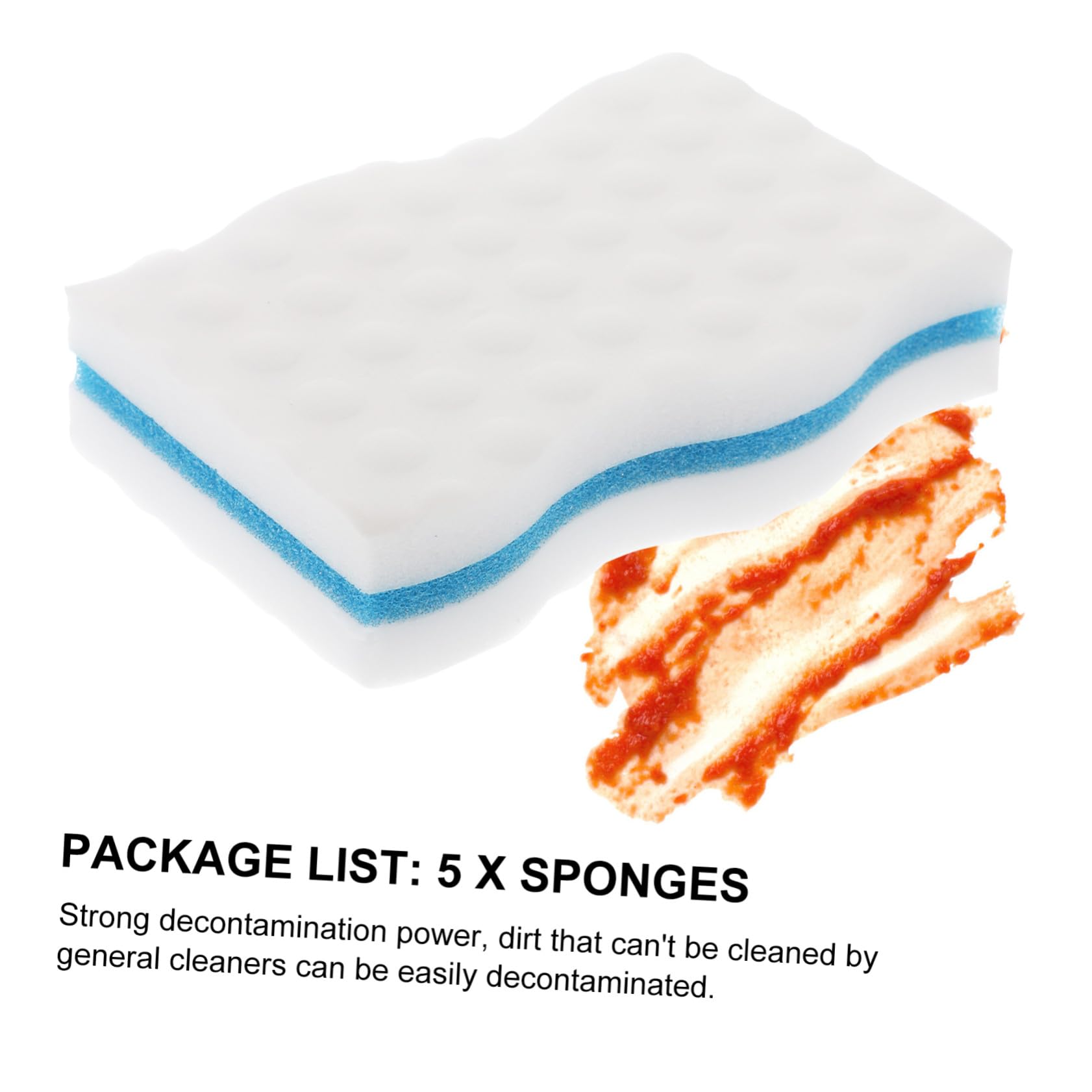 COLLBATH Lot De 5 Éponges De Nettoyage Rondes pour La Cuisine Idéales pour La Vaisselle La Vaisselle Nettoyage Multifonctionnel Blanches