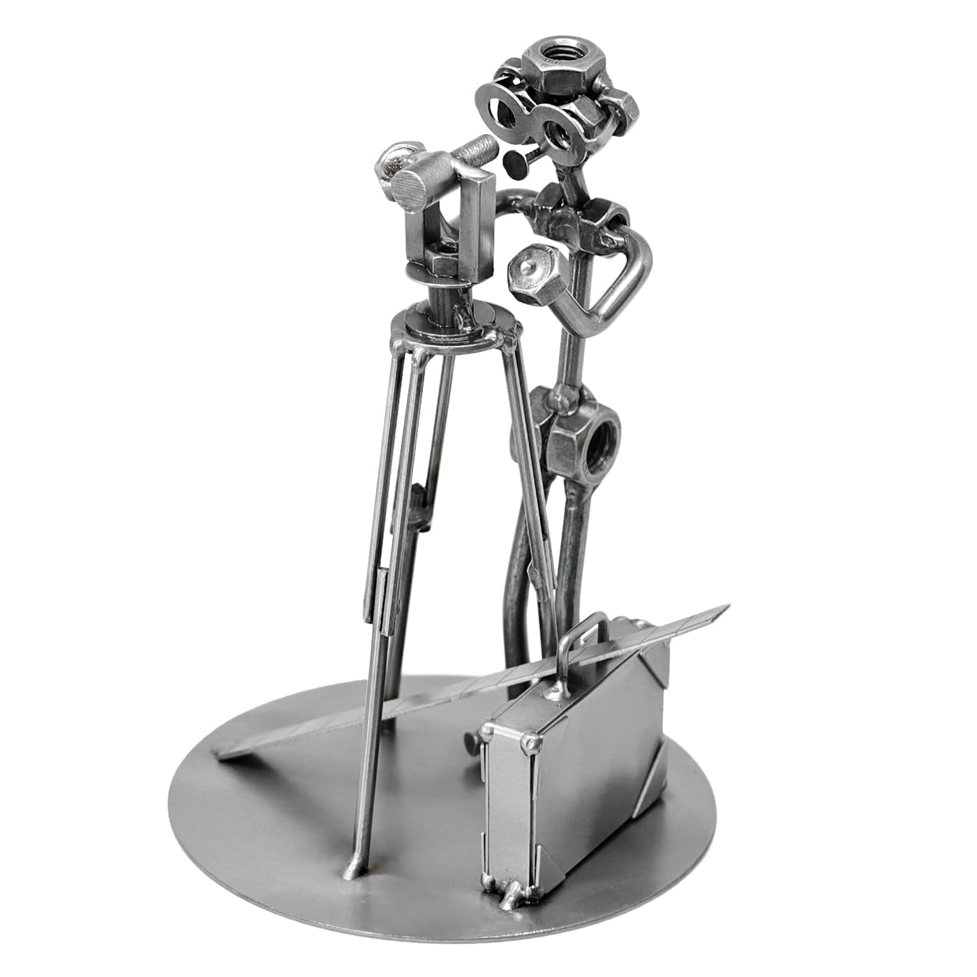 Schraubenmännchen Vermessungstechniker - Handarbeit Geschenkidee Metallfigur Metallmännchen Stahlfigur Schraubenmännle - Deko für Büro & Zuhause